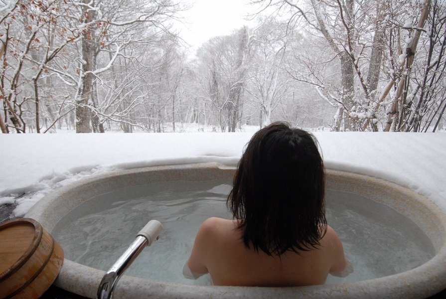 Hot Tub in Winter Outside