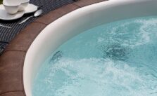 Inflatable Hot Tubs with Jets with spoon and cup at side table