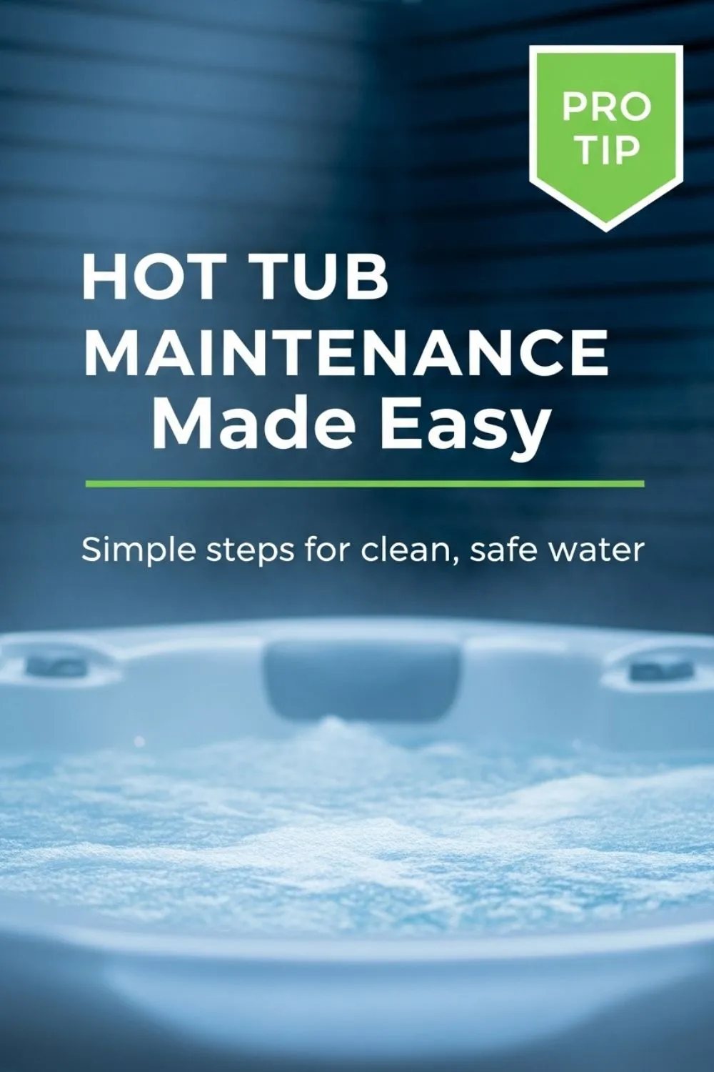 A banner image for pinterest about How to Maintain a Hot Tub.
