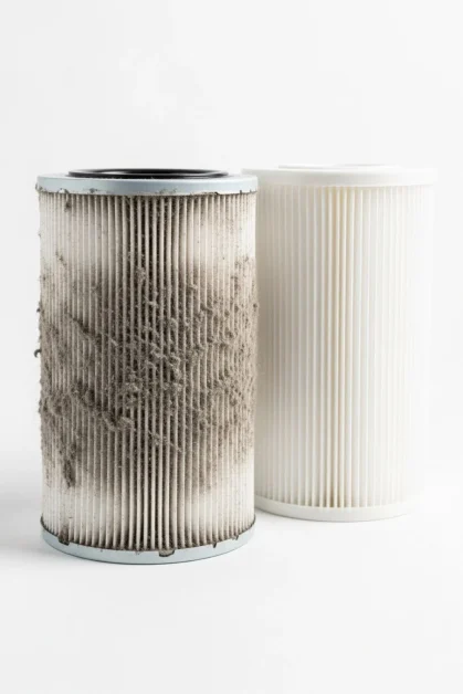 A dirty filter of a inflatable hot tub.