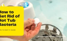 A man maintaining a hot tub by adding a chemicals tablet for effective sanitization