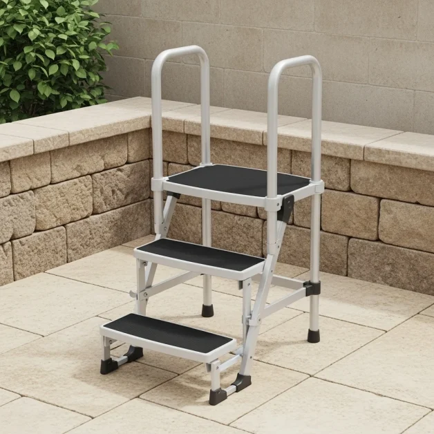 A Folding Swim Spa Steps