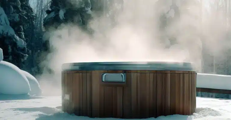 A steamy Hot Tub place on ice for Cold Climates