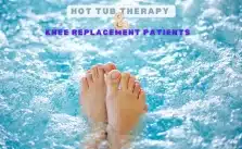 A man taking hot tub therapy on Knee Replacement