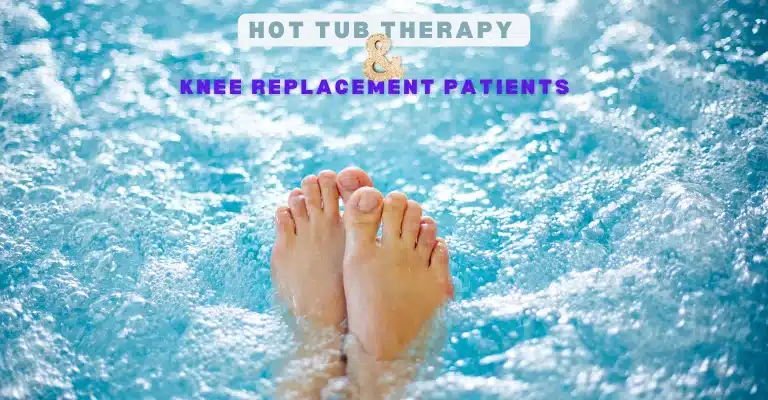 A man taking hot tub therapy on Knee Replacement