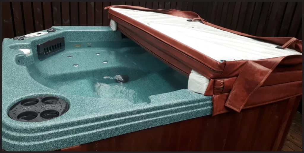 A hot tub with a vinyl cover - relaxing in warm water