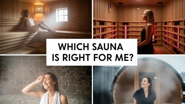 A text info thumbnail banner with show Which Sauna is Right for Me.