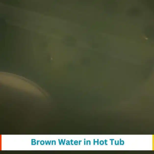 A photo of a hot tub with brown water in it.