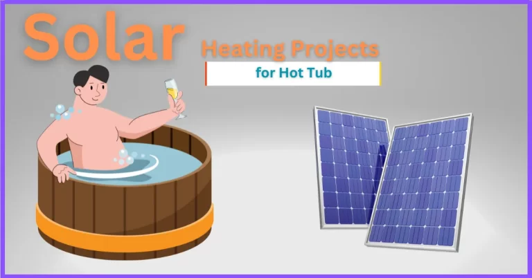 A man relaxing in a hot tub with a glass of champagne powered by a solar panel.