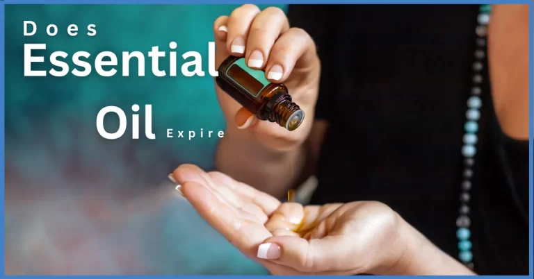 A person holding a bottle of essential oil with a question about its expiration date.