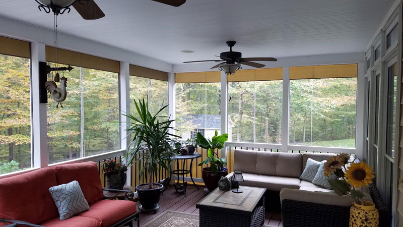 PATIO WEATHER CURTAINS ON SCREENED PORCH