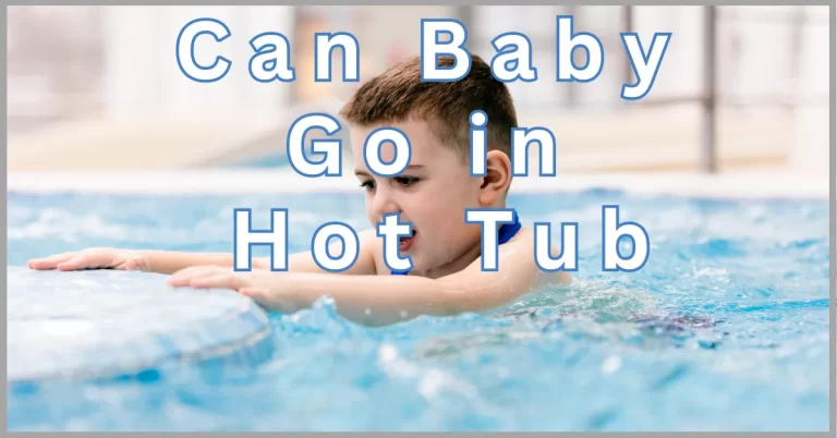 A baby enjoying in hot tub