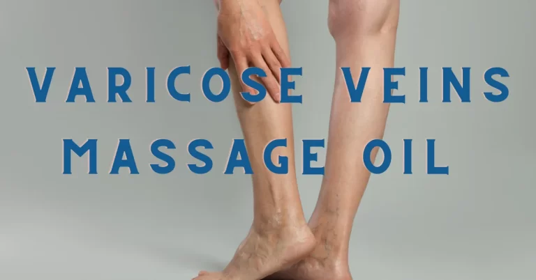 A photo of a person’s legs with varicose veins being massaged with oil.