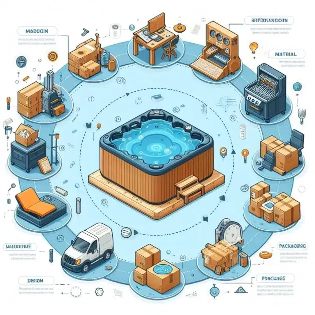 A manufacturer process of Hot tubs made