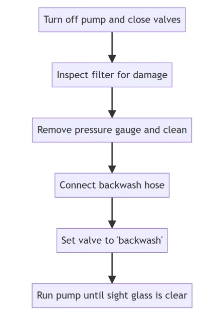 A diagram for Pool Sand Filter Cleaning Tips