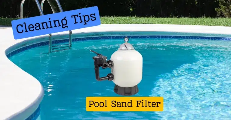 A pool sand filter cleaning tips text