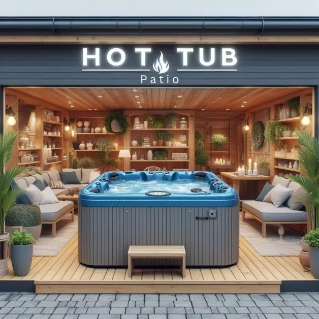 A hot tub patio store wide view 