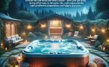 A hot tub on period ready to use with info text.