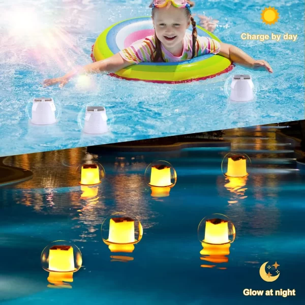 Solar Floating Lights for Hot Tub a baby enjoy with it by FineBud