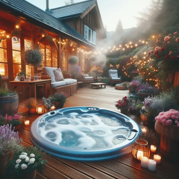 a clear water hot tub ready to use