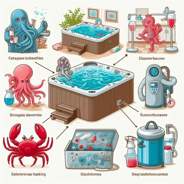 Illustrations of common hot tub components affected by scale