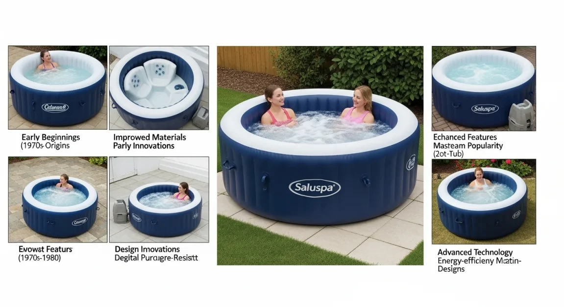 A History of Inflatable Hot Tubs concept show in images.