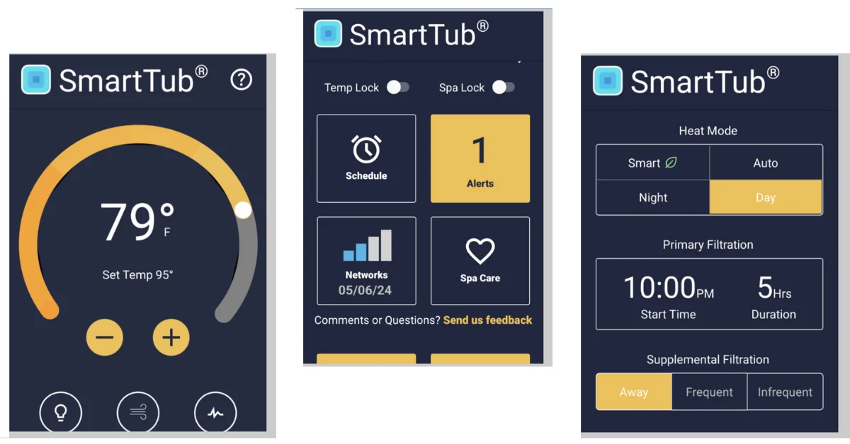 A info graphics with details of SmartTub System by jacuzzi Hot Tub Chemistry Management Apps.