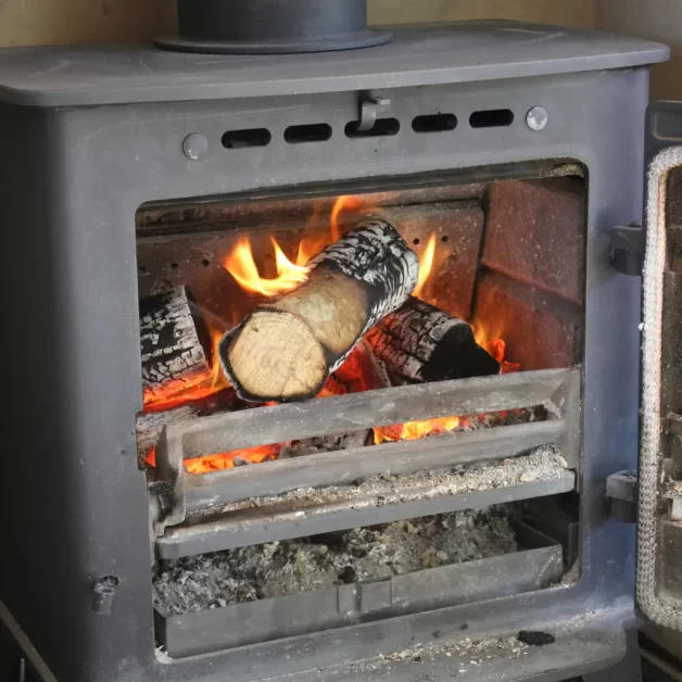 A wood-burning stove for hot tub.