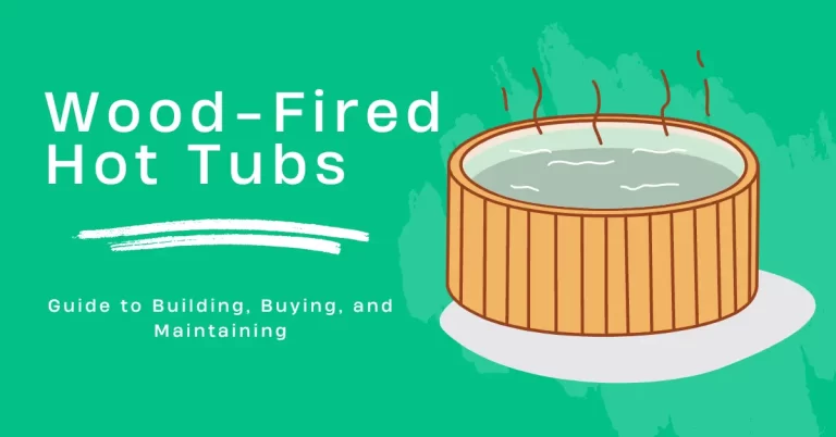 A main thumbnail image with green background, text and a illustration of wood fired hot tub.