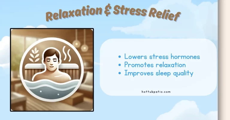 A infographics about hot tub Relaxation and Stress Relief.