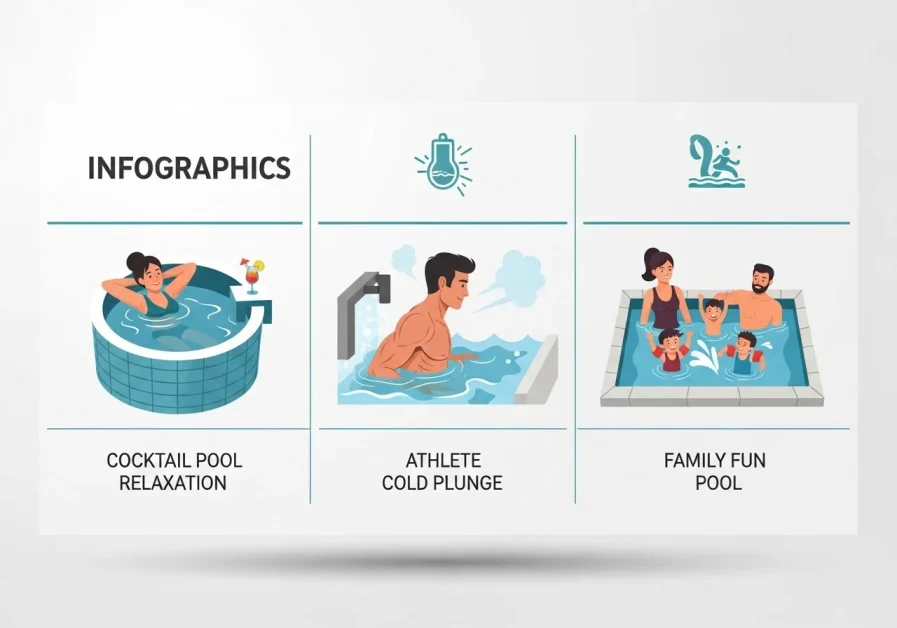 Matching plunge pool types to user needs and lifestyles.