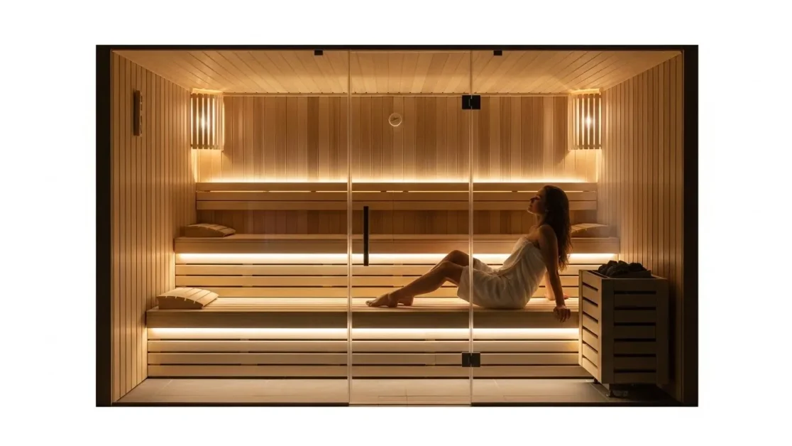 Glass Walled Layout modern sauna design