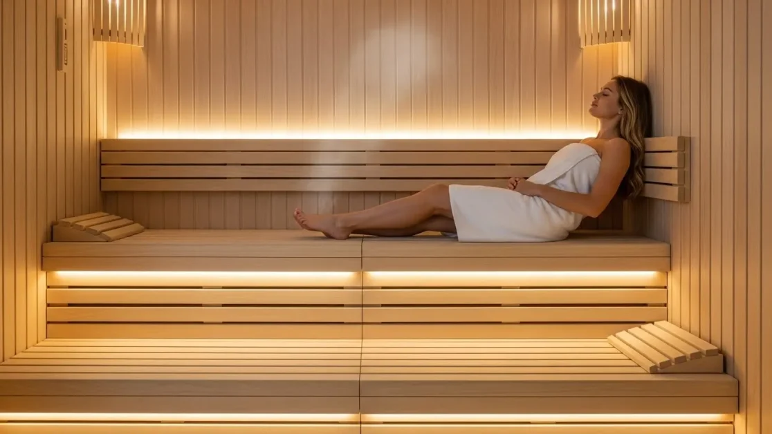 Two Level Bench Layout modern sauna design