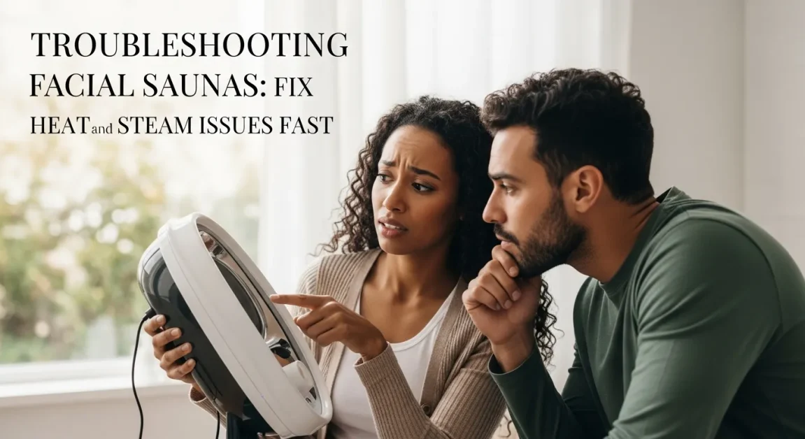 A couple with Troubleshooting Facial Saunas.