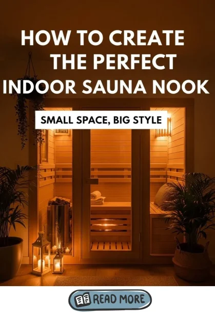 How to Create the Perfect Indoor Sauna Nook: Small Space, Big Style 2 A banner with info text and sauna nook style.