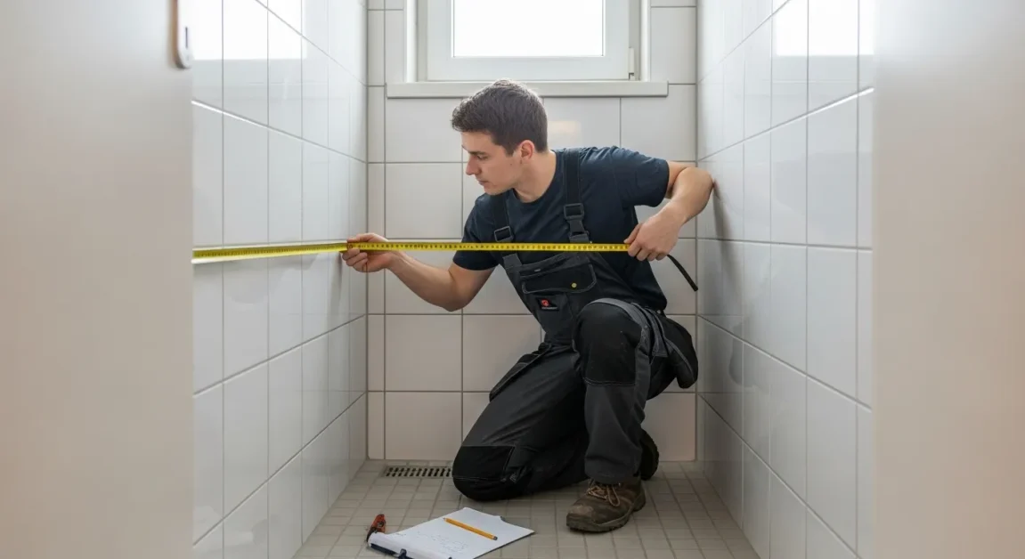 Small Sauna Room Designs That Save Space at Home 4 Measuring sauna installation space in a small bathroom