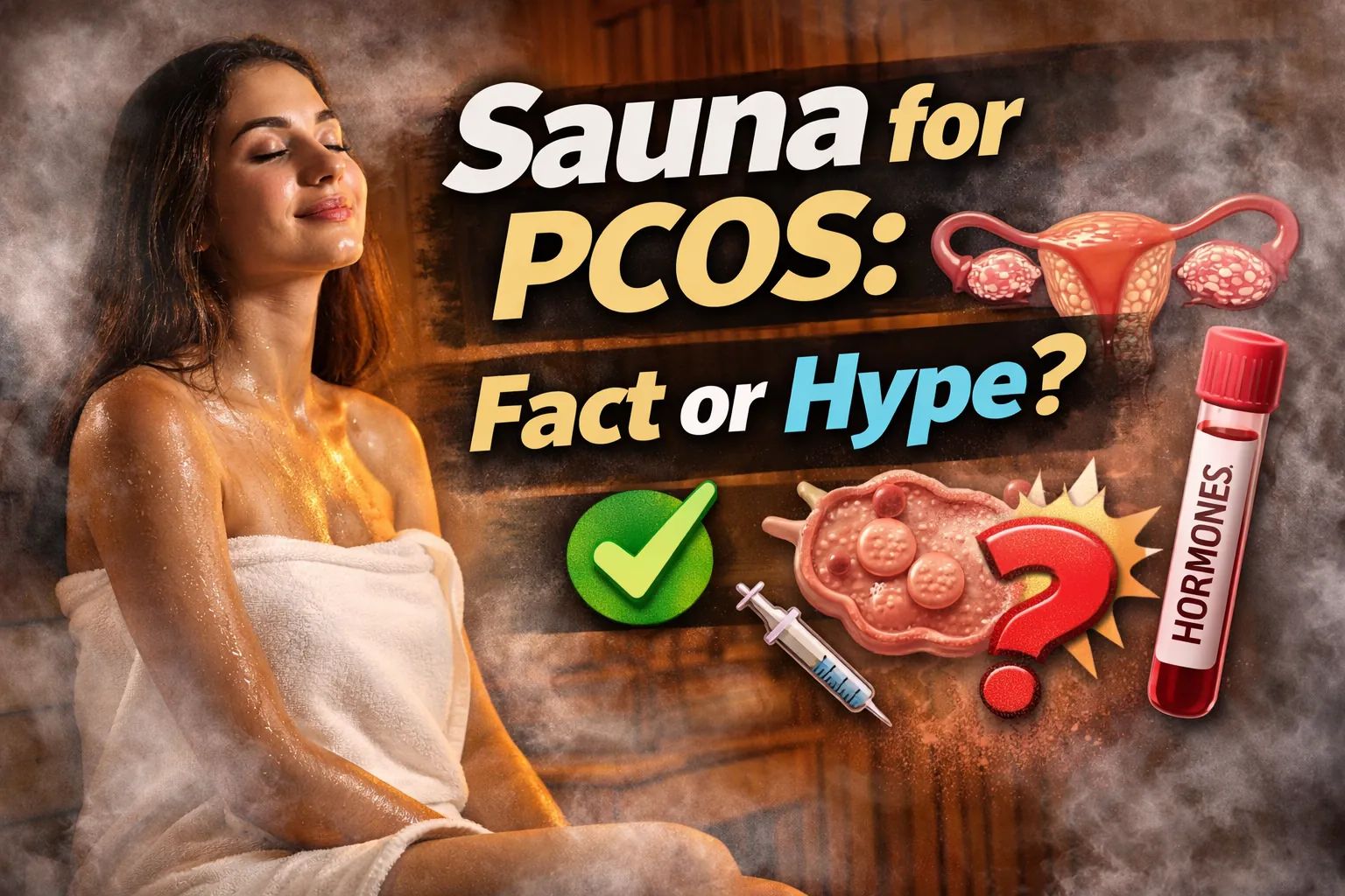 A banner image with text of Is Sauna Bath Good for PCOS.