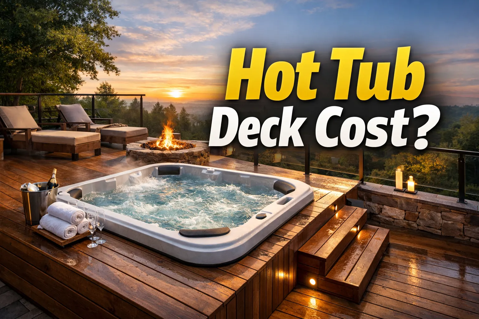 A visual info for How Much Does a Hot Tub Deck Cost? Full Price Breakdown.
