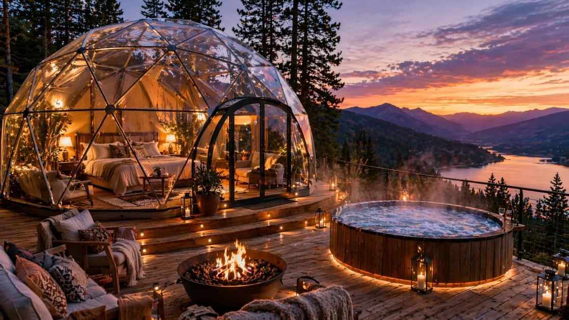 Glamping Experience With Hot Tub: Best Ideas + How to Plan Yours 10 Luxury adventure Modern design, great views, and usually higher-end features.