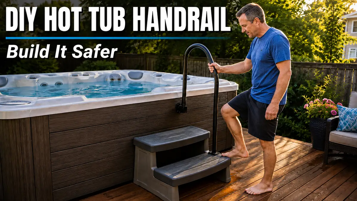 diy hot tub handrail guide