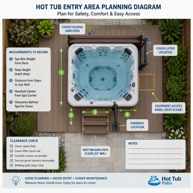 hot tub entry planning diagram