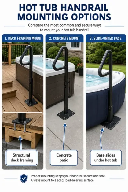 hot tub handrail mounting options