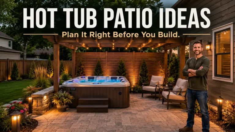 hot tub patio ideas at dusk