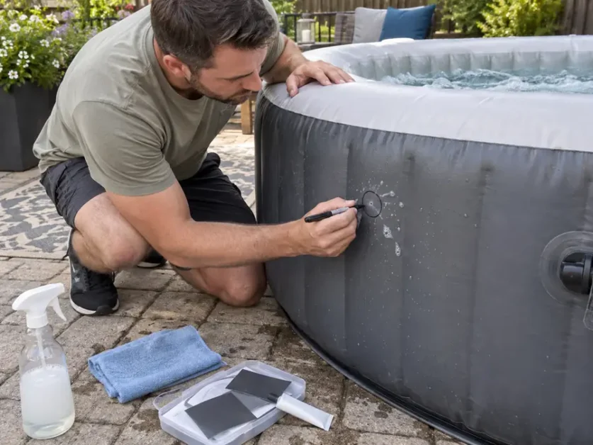 Inflatable Hot Tub Patch Kit: How to Repair a Leak That Holds 2 diy hot tub leak repair