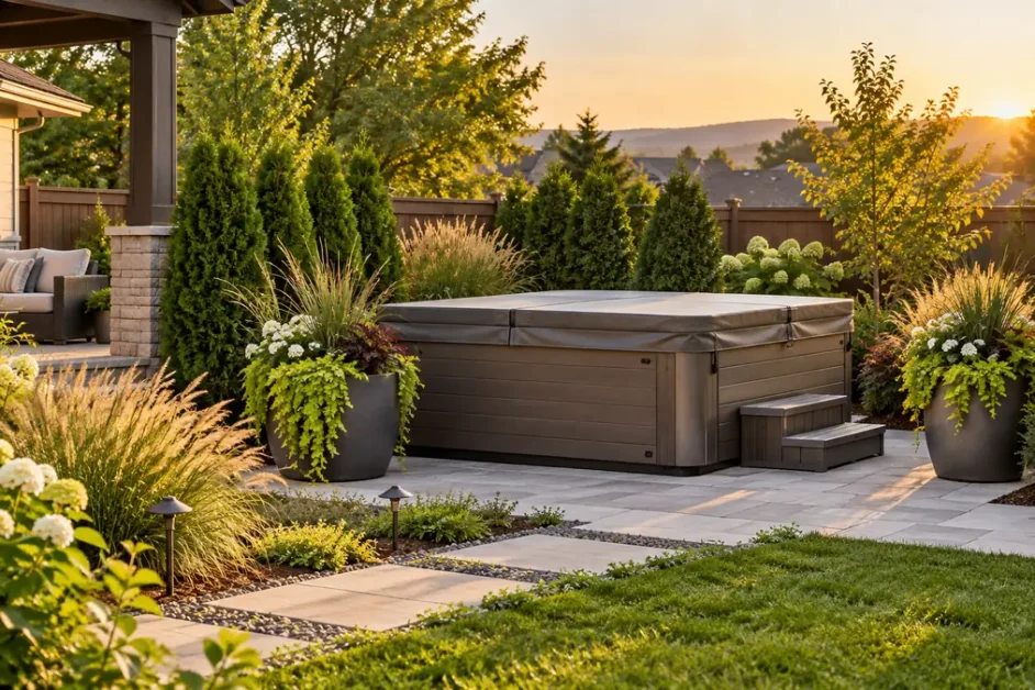 8 Hot Tub Setup Ideas for a Better Backyard Spa 10 golden hour backyard spa retreat