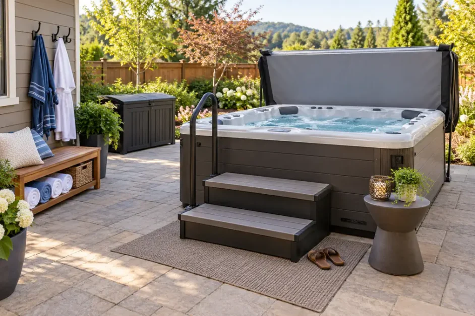 8 Hot Tub Setup Ideas for a Better Backyard Spa 9 serene backyard hot tub retreat