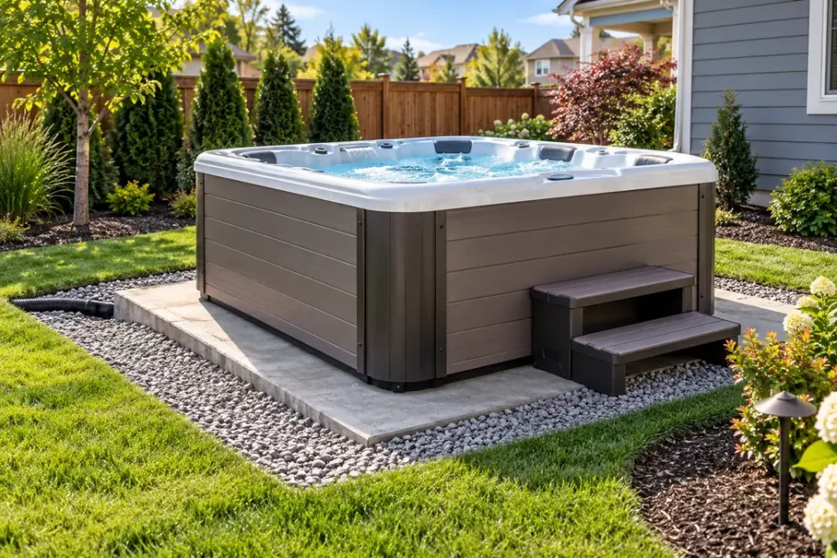 8 Hot Tub Setup Ideas for a Better Backyard Spa 6 sunny backyard hot tub oasis