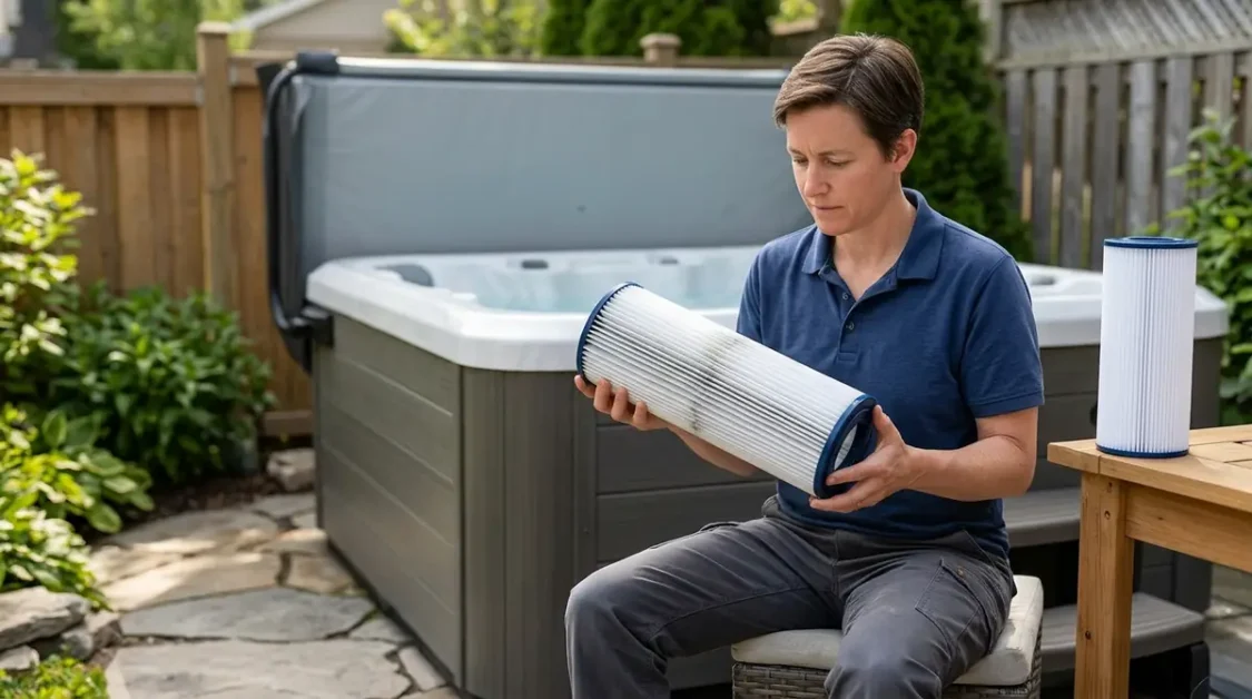 How to Clean a Hot Tub Filter Safely: Rinse, Soak or Replace? 2 hot tub cleaning filter