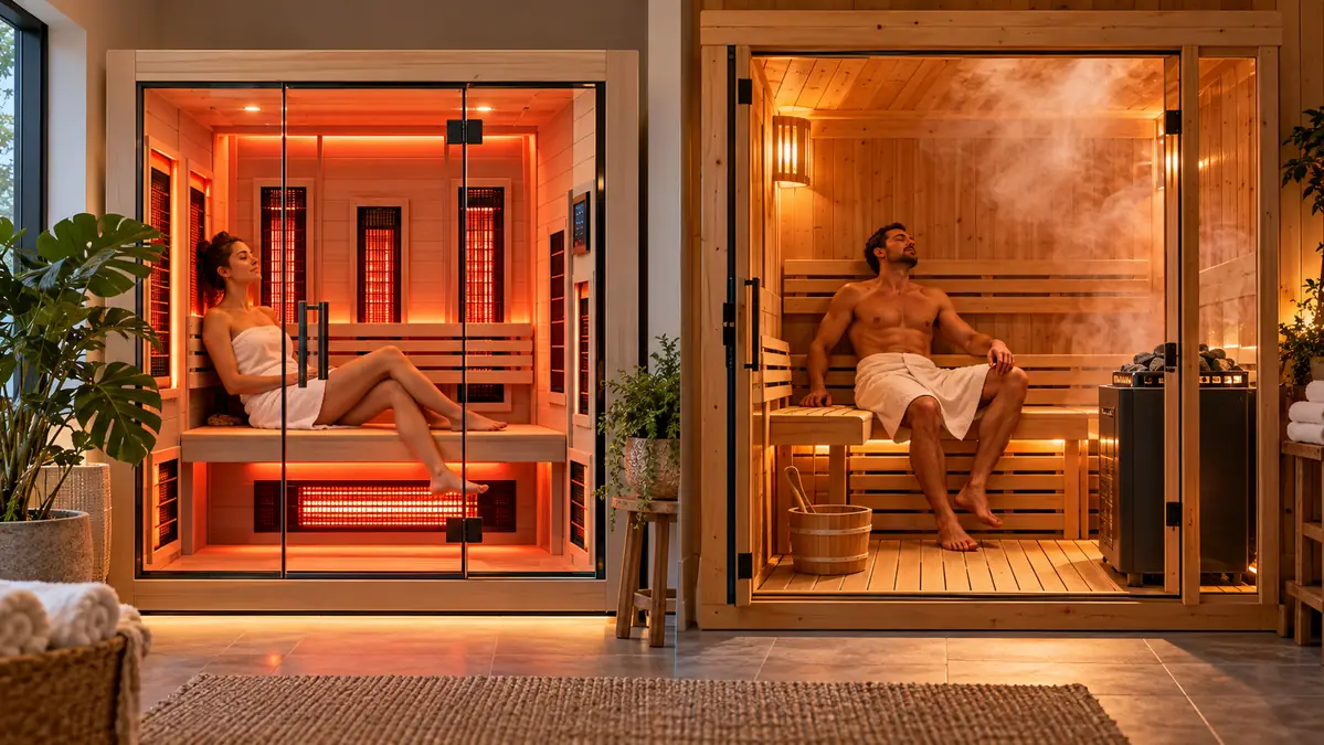 Home Sauna Buying Guide: How to Choose the Best Sauna for Your Space, Budget & Heat Style 3 Infrared and traditional sauna styles shown side by side.