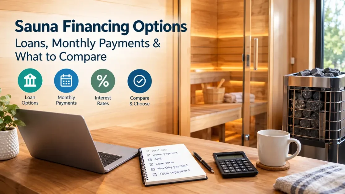Visual comparison of common home sauna financing options
